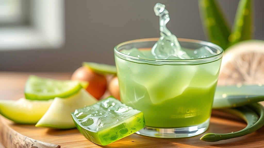 알로에겔 섭취 방법 및 활용법 (realistic 스타일)