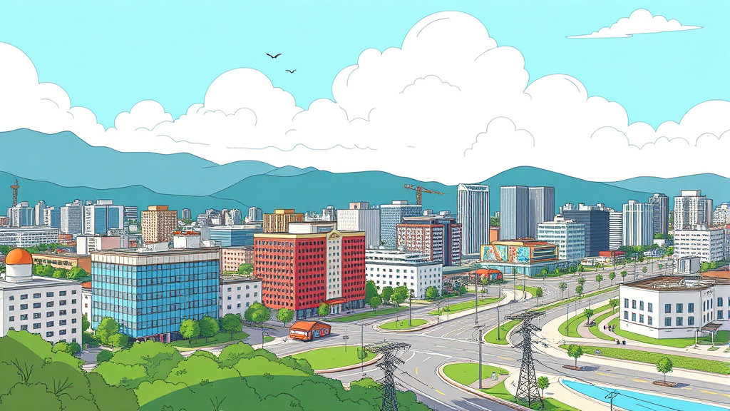 방화뉴타운 재개발 현황 및 전망 (cartoon 스타일)