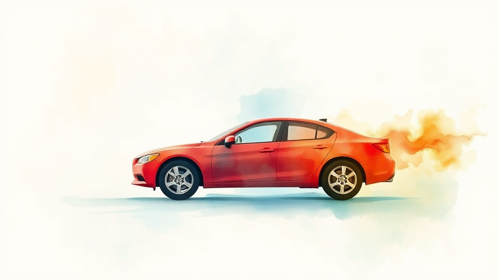 자동차 비유로 이해하는 호르몬 변화와 당뇨병 (watercolor 스타일)