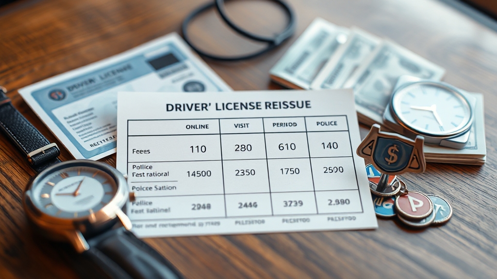 재발급 수수료 및 소요 기간 (realistic 스타일)