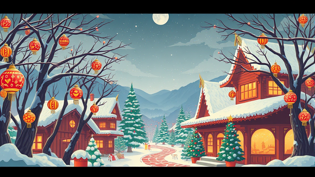 크리스마스 빌리지 핵심 특징 (illustration 스타일)