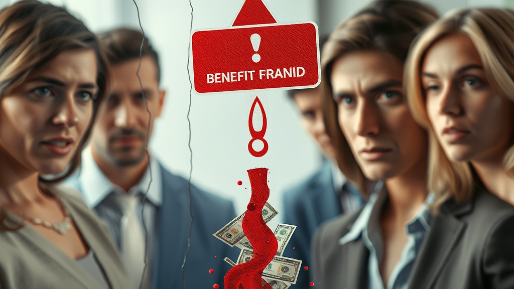 주요 부정수급 유형 및 사례 (realistic 스타일)