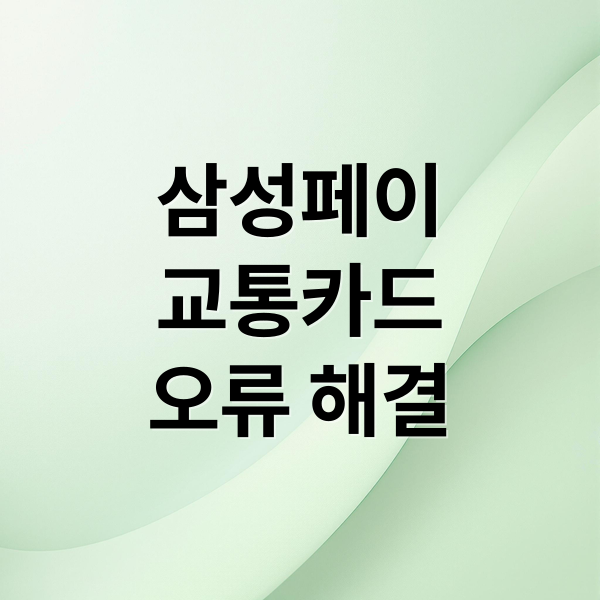 삼성페이
교통카드
오류 해결 (삼성페이 교통카드 등록 오류)