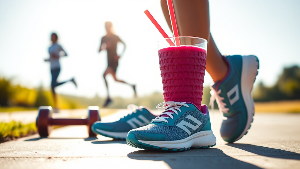 다이어트 성공, 운동 병행이 필수! (realistic 스타일)