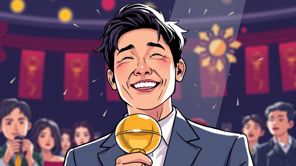 안성기 수상, 빛나는 연기 인생 (illustration 스타일)