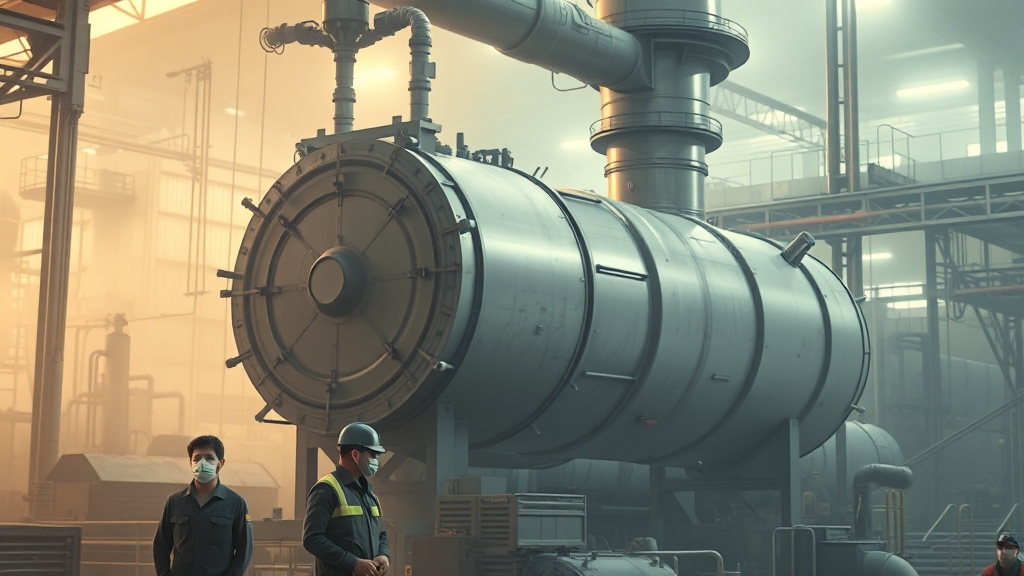 산업 현장 공기 오염 문제 (realistic 스타일)