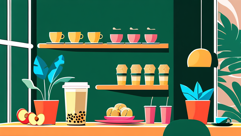 음료, 간식, 와이파이 완비: 스터디카페 편의 시설 (illustration 스타일)