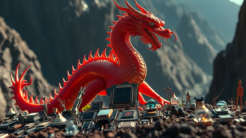 미국 제재와 중국 정부 지원, 영향은? (realistic 스타일)