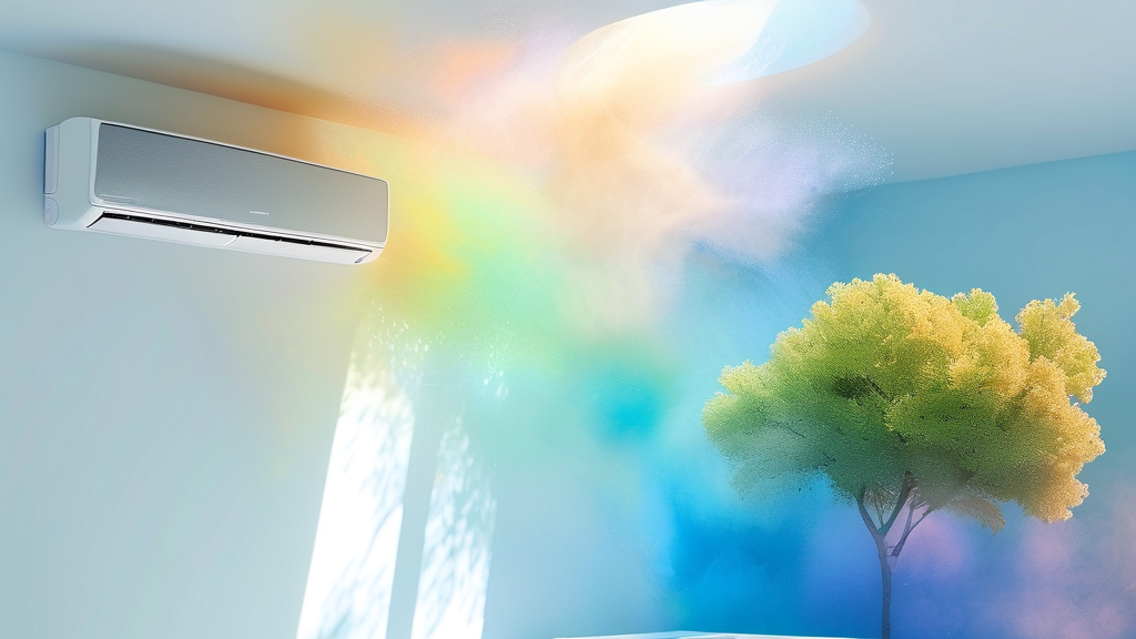 에어컨 청결 유지, 건강과 성능 모두 지켜요 (watercolor 스타일)