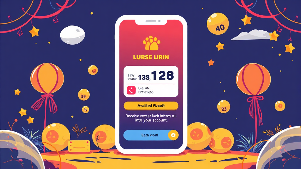 당첨 확인 및 수령, 모바일 구매의 편리함 (illustration 스타일)