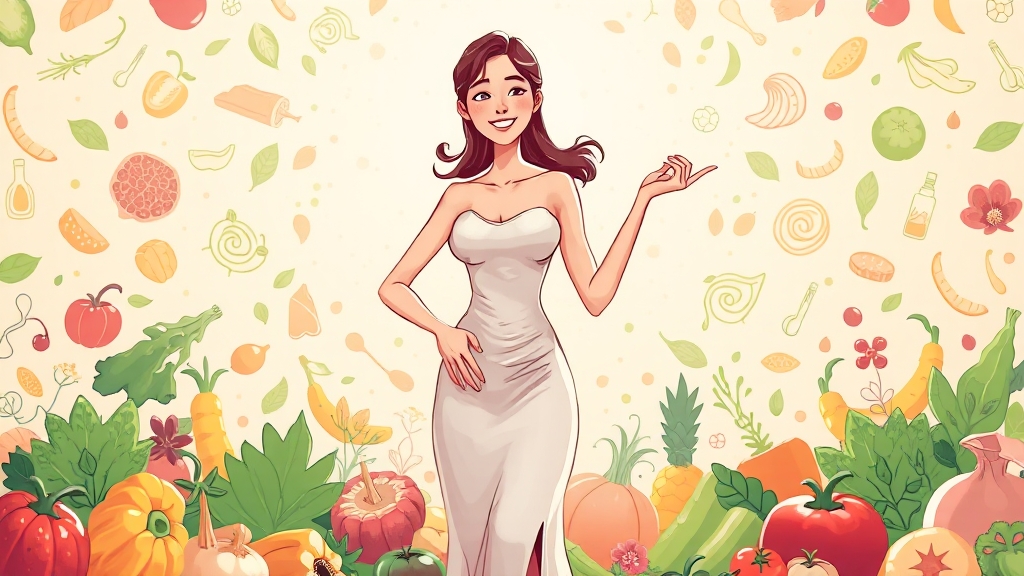 체중 감량 & 변비 개선 효과 (illustration 스타일)