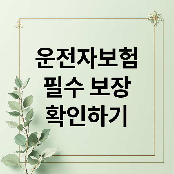 운전자보험
필수 보장
확인하기 (운전자보험 가입 체크리스트)