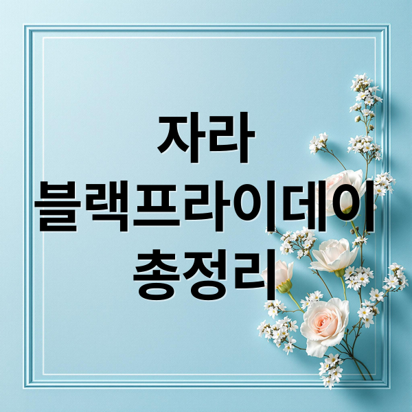 자라 블랙프라이데이 2025 세일 일정과 할인 정보