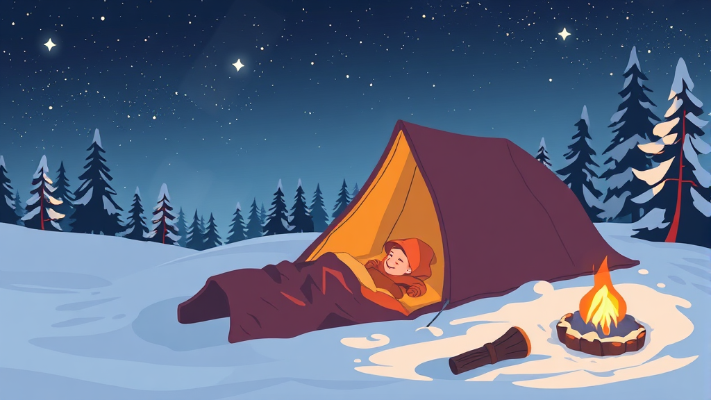 침낭 & 매트, 따뜻한 잠자리를 위해 (illustration 스타일)