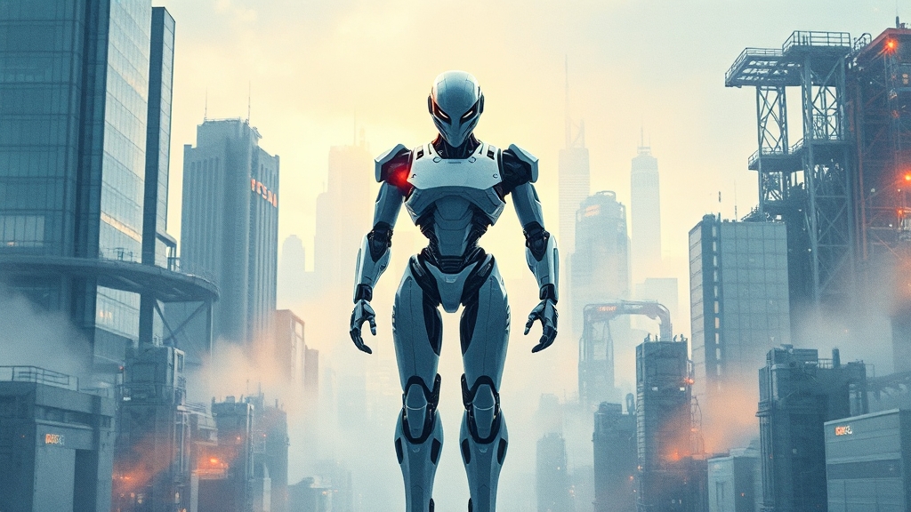 미국 휴머노이드 로봇 시장 (watercolor 스타일)