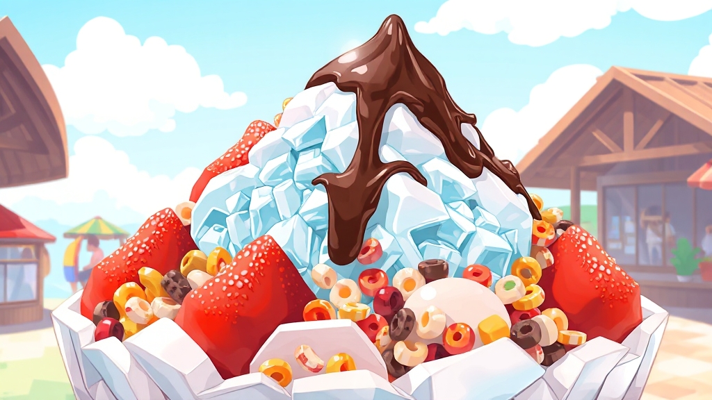 팥빙수 vs 파르페 메뉴 비교 (illustration 스타일)