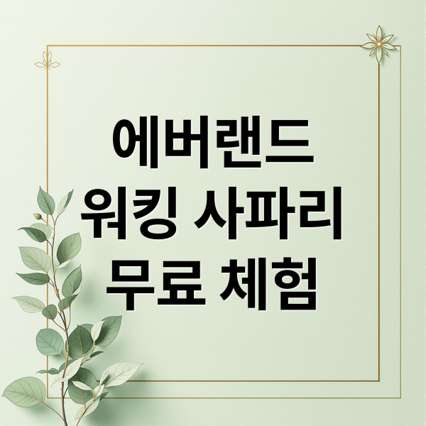 에버랜드
워킹 사파리
무료 체험 (에버랜드 워킹 사파리 무료)