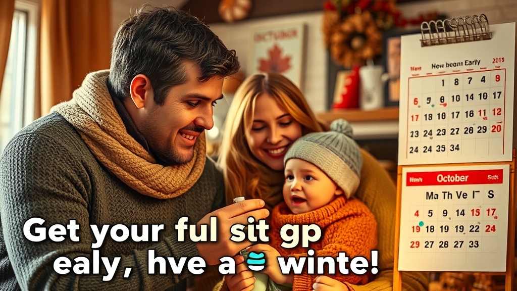 독감 예방접종: 시기 & 효과 (realistic 스타일)