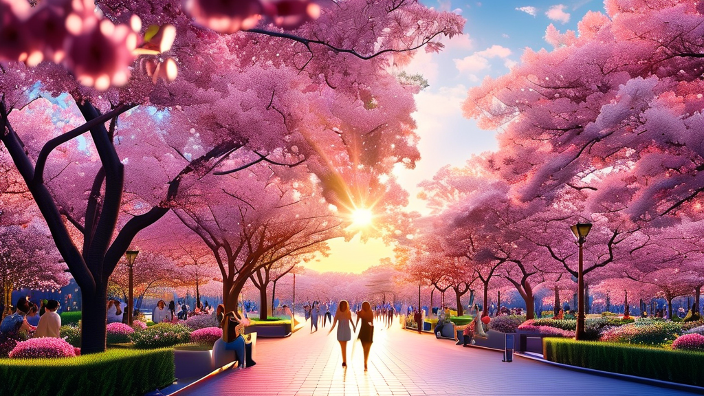 벚꽃 개화 시기: 언제 가장 아름다울까? (realistic 스타일)