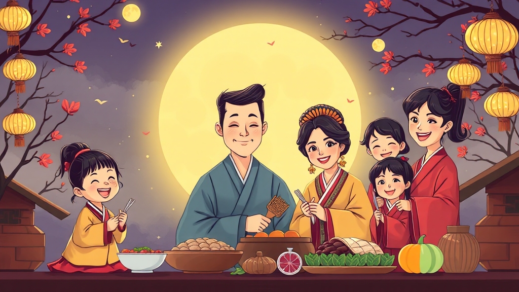 센스 있는 추석 인사말 & 메시지 작성법 (cartoon 스타일)