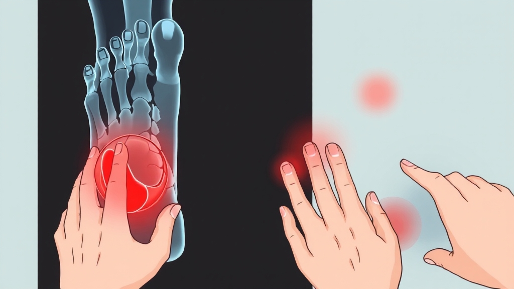 족저근막염 증상 및 자가 진단 (illustration 스타일)