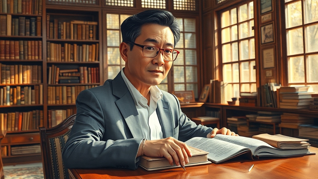 그의 배경, 학문적 경력은? (realistic 스타일)