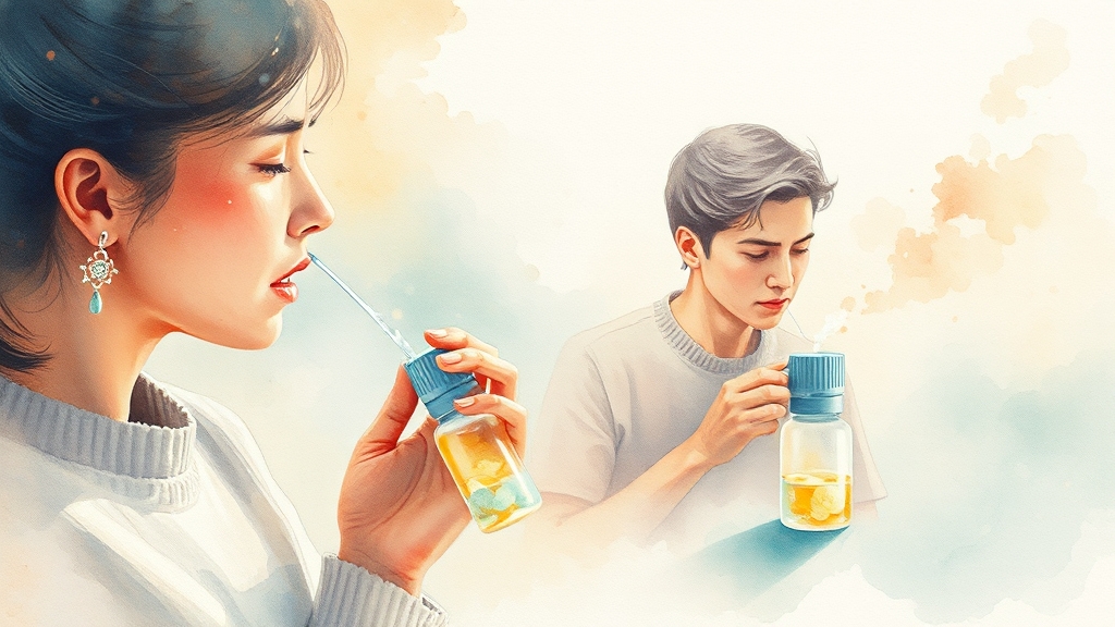 비염 동반 증상 해결 (watercolor 스타일)