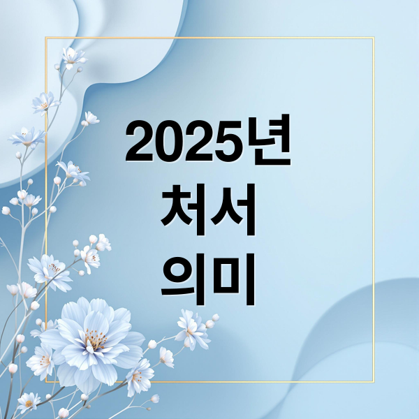 2025년
처서
의미 (처서 날짜)