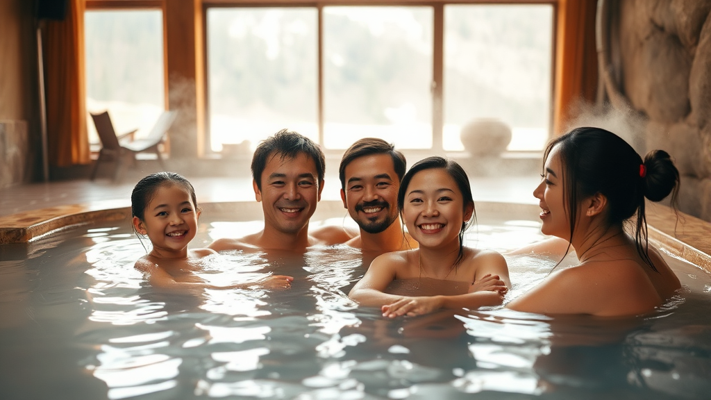 가족탕 시설 비교 및 장단점 (watercolor 스타일)