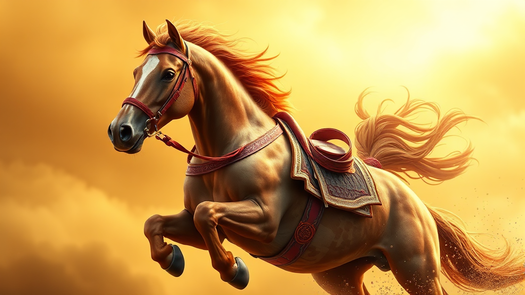 모: 말 상징과 의미 (realistic 스타일)