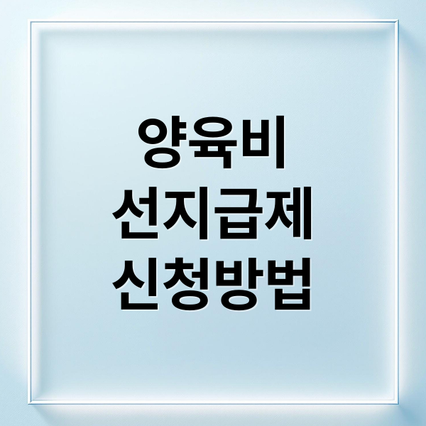 양육비
선지급제
신청방법 (양육비 선지급제)
