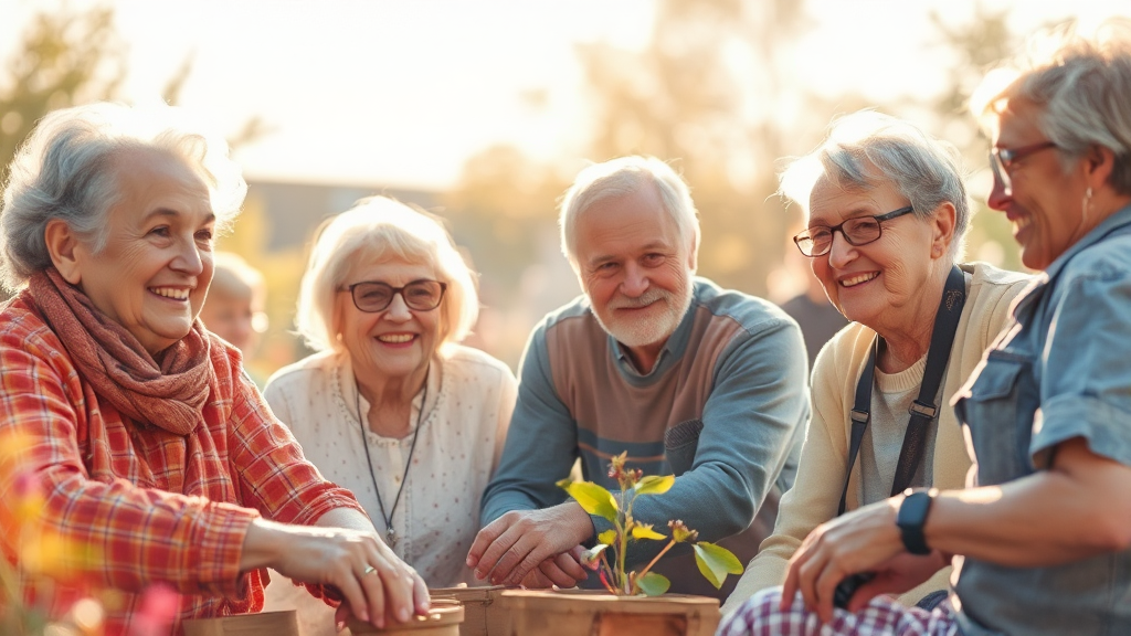 중장년 및 장애인 지원 확대 (watercolor 스타일)