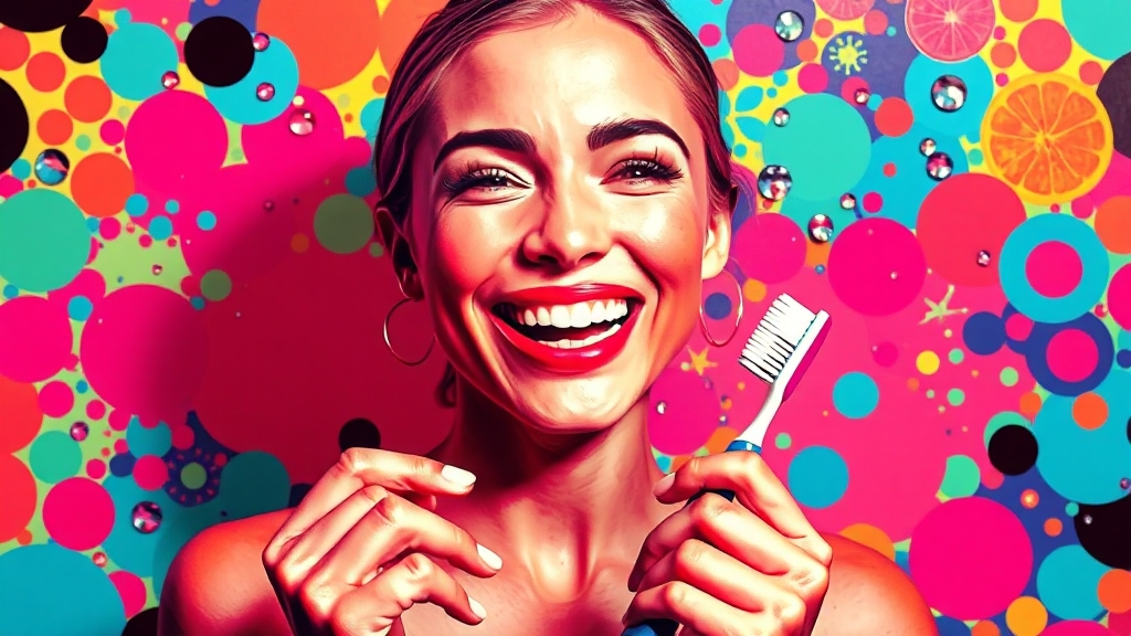 구강 관리 습관 (popart 스타일)