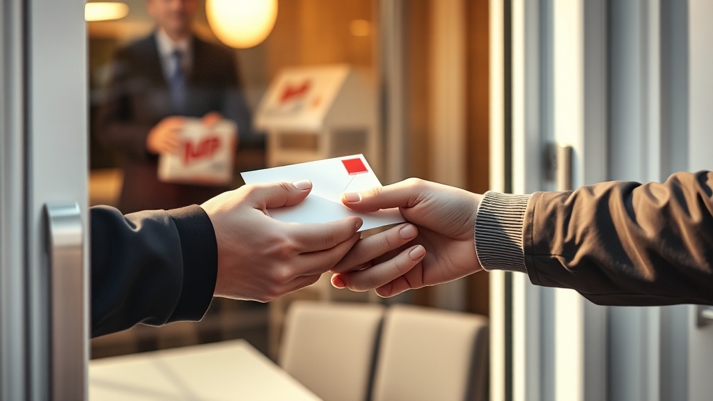 등기우편 발송 절차 (realistic 스타일)