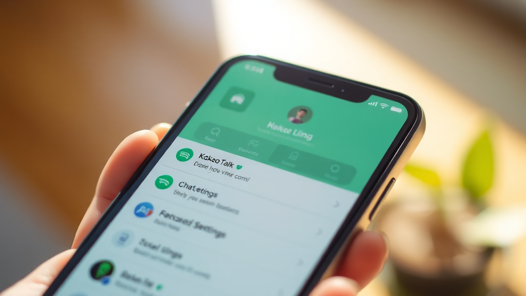 카톡 알림 설정 확인 (앱/채팅방) (realistic 스타일)