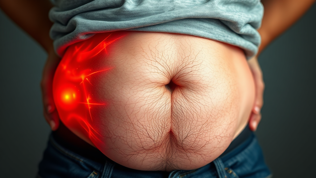 내장 지방이란 무엇이며 왜 위험한가? (realistic 스타일)