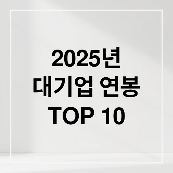 2025년
대기업 연봉
TOP 10 (대기업 연봉순위)