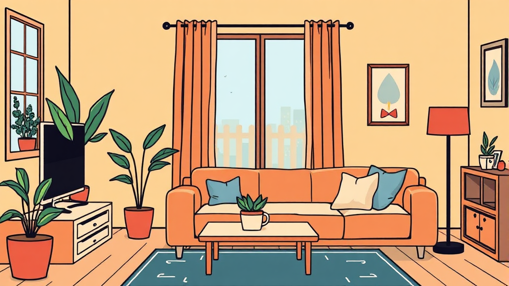 층간 소음 측정 및 관리: 앱 활용법과 해결 방안 (illustration 스타일)