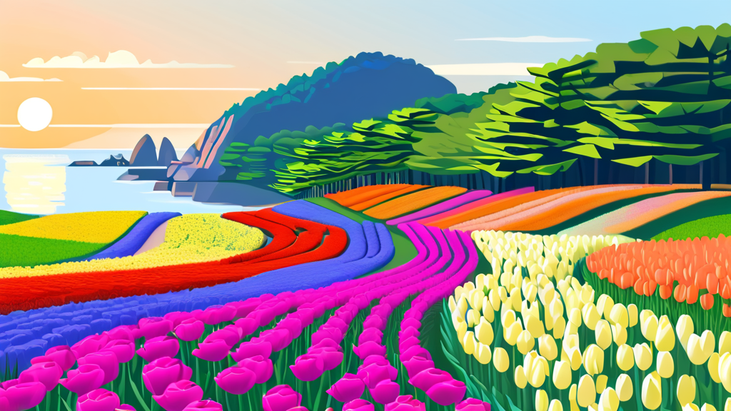 놓치면 후회! 순천만 국가정원 튤립 축제 할인 정보 총정리 (illustration 스타일)