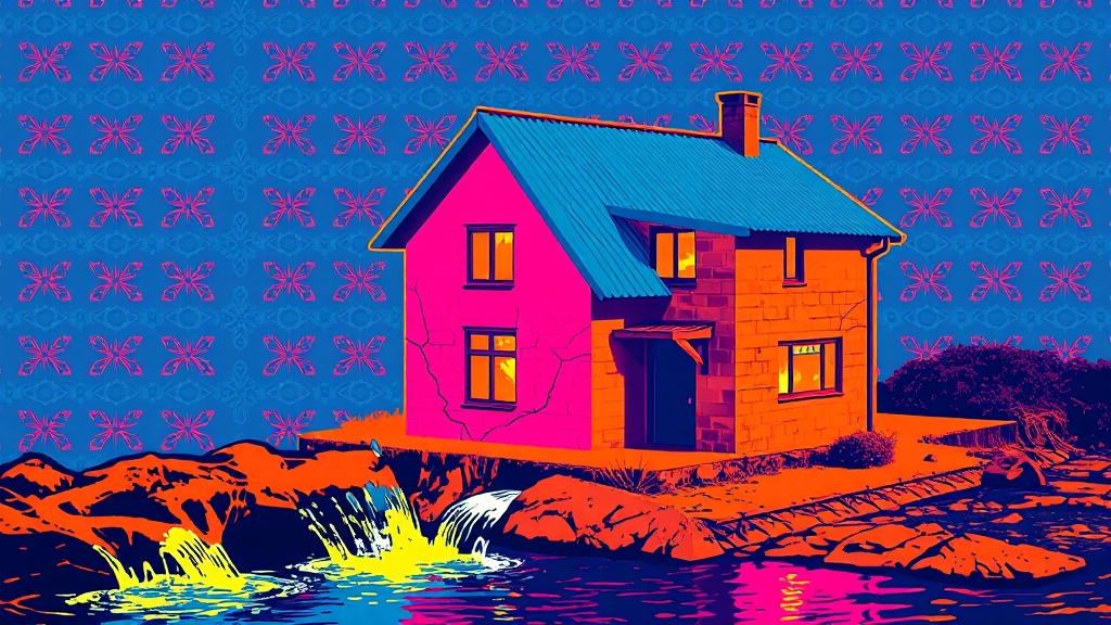 집 안팎, 꼼꼼한 방수 & 배수 관리 (popart 스타일)