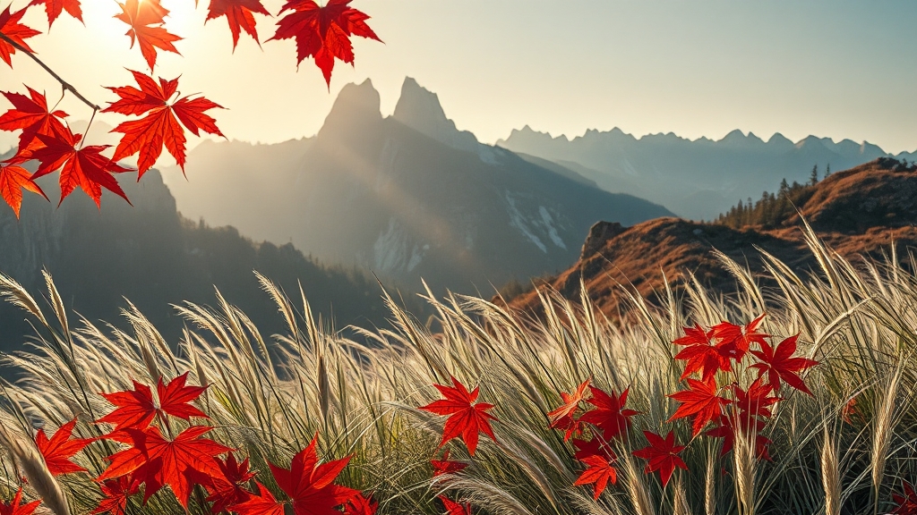 가을 풍경 명소 (realistic 스타일)