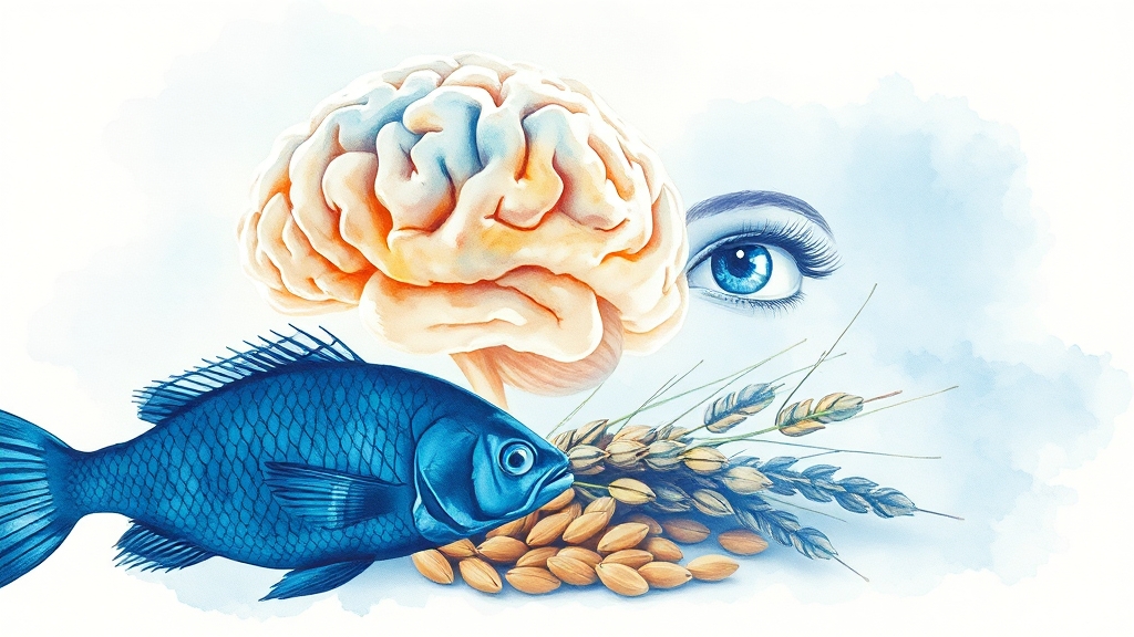 오메가3 종류별 비교: EPA, DHA, ALA (watercolor 스타일)