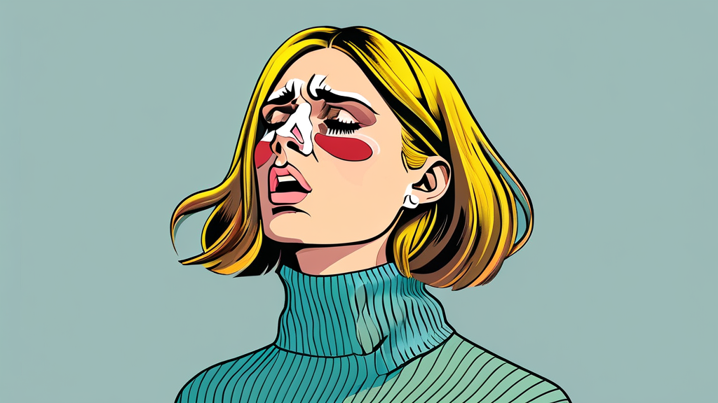 콧물, 재채기, 코막힘: 알레르기 비염의 다양한 증상 (illustration 스타일)