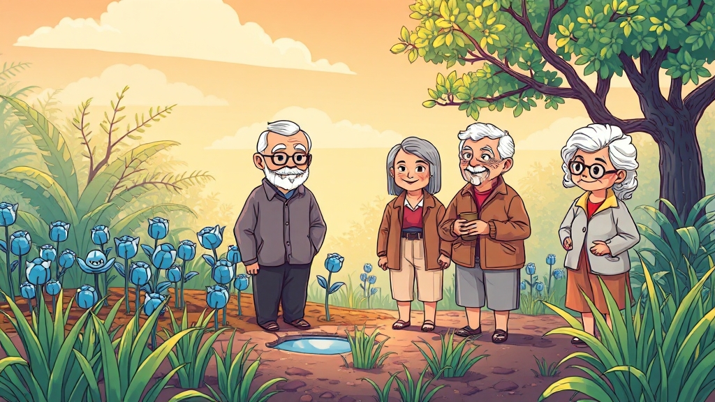 넉넉한 노후, 푸른씨앗으로 시작 (cartoon 스타일)