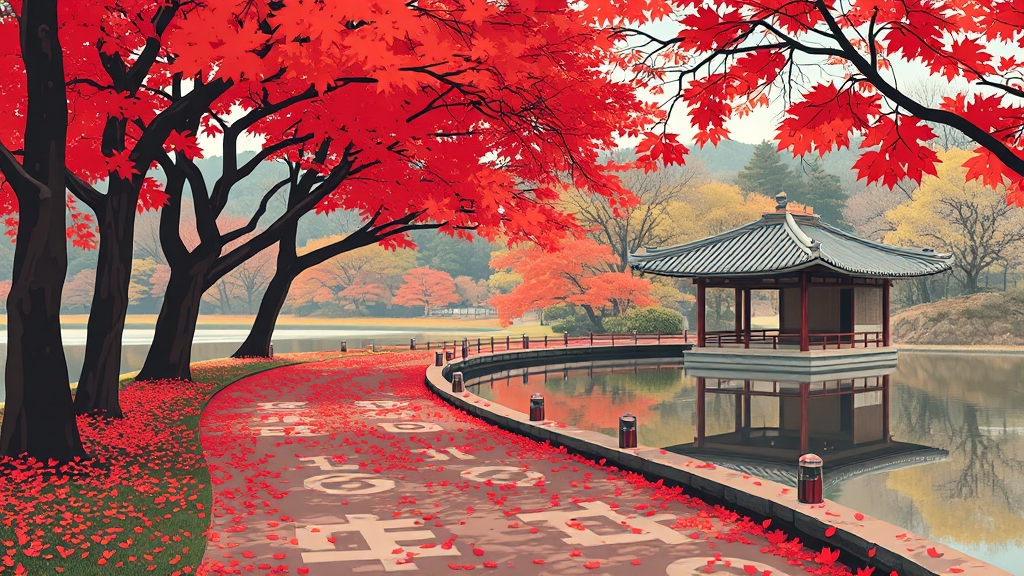 가평 단풍 명소 추천 포토스팟 (illustration 스타일)