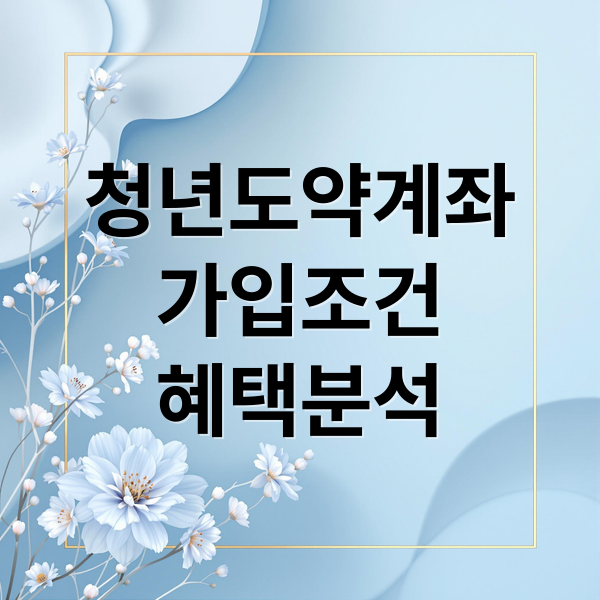청년도약계좌
가입조건
혜택분석 (청년도약계좌)