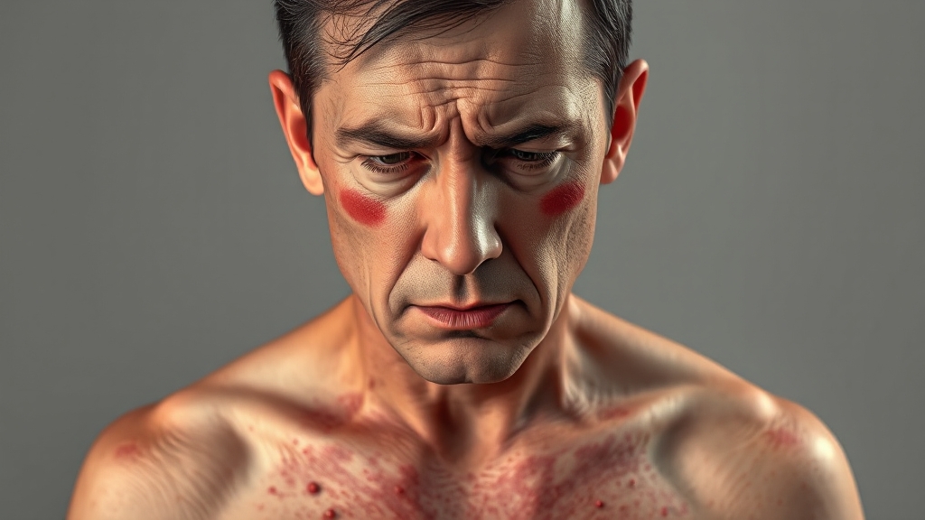 대상포진 초기 증상과 진행 (realistic 스타일)