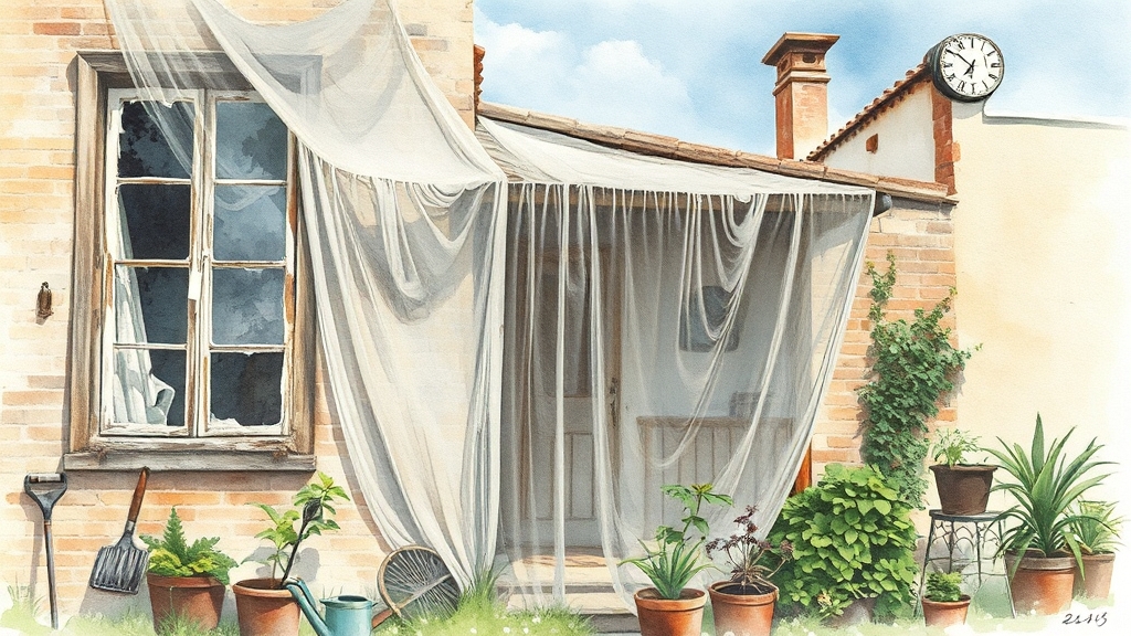 PJ창 방충망, 꾸준한 관리가 필수! (watercolor 스타일)