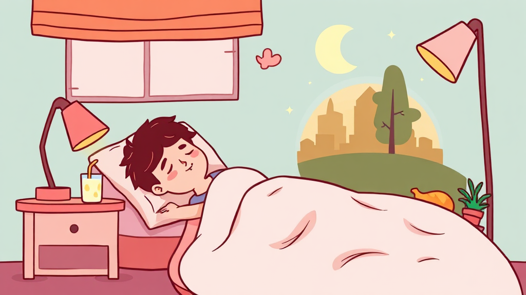 식습관과 운동, 수면의 질을 높이는 비밀 (cartoon 스타일)