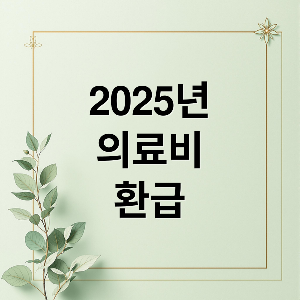 2025년
의료비
환급 (병원비 환급금 의료비 본인부담 상한제)